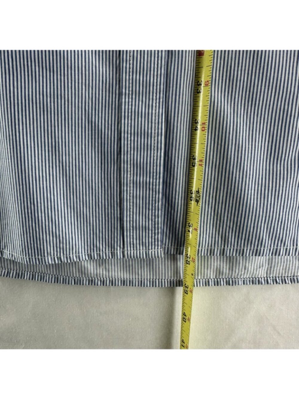 Joes Jeans Shirt Dress Women L Bell Sleeve Button Up Collared Striped Blue White - Picture 5 of 14